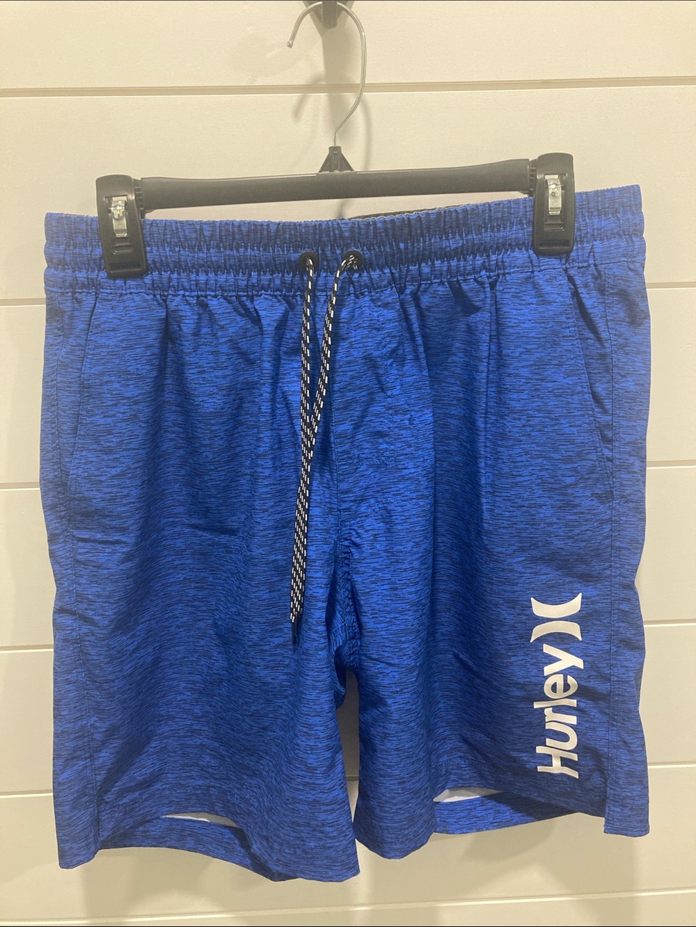 Hurley Men's Static Volley Swim Shorts/Trunks-Blue Heather-Size Medium-EUC